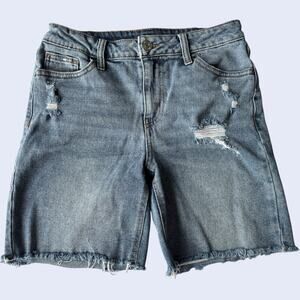 Wild Fable Womens Denim Shorts Size 4 Light Blue High Rise Distressed